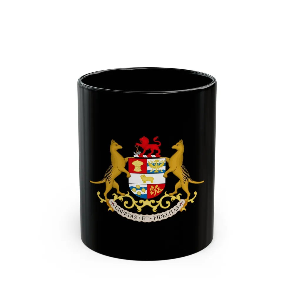 Coat of arms of Tasmania - Black Coffee Mug-11oz-Go Mug Yourself