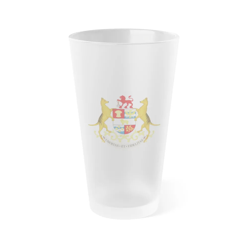 Coat of arms of Tasmania - Frosted Pint Glass 16oz-16oz-Frosted-Go Mug Yourself