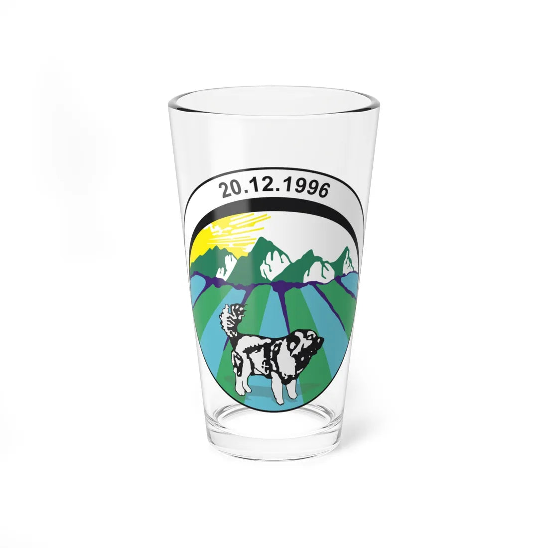 Coat of arms of Tearce Municipality (North Macedonia) (Coat of Arms) Pint Glass 16oz 16oz - Go Mug Yourself