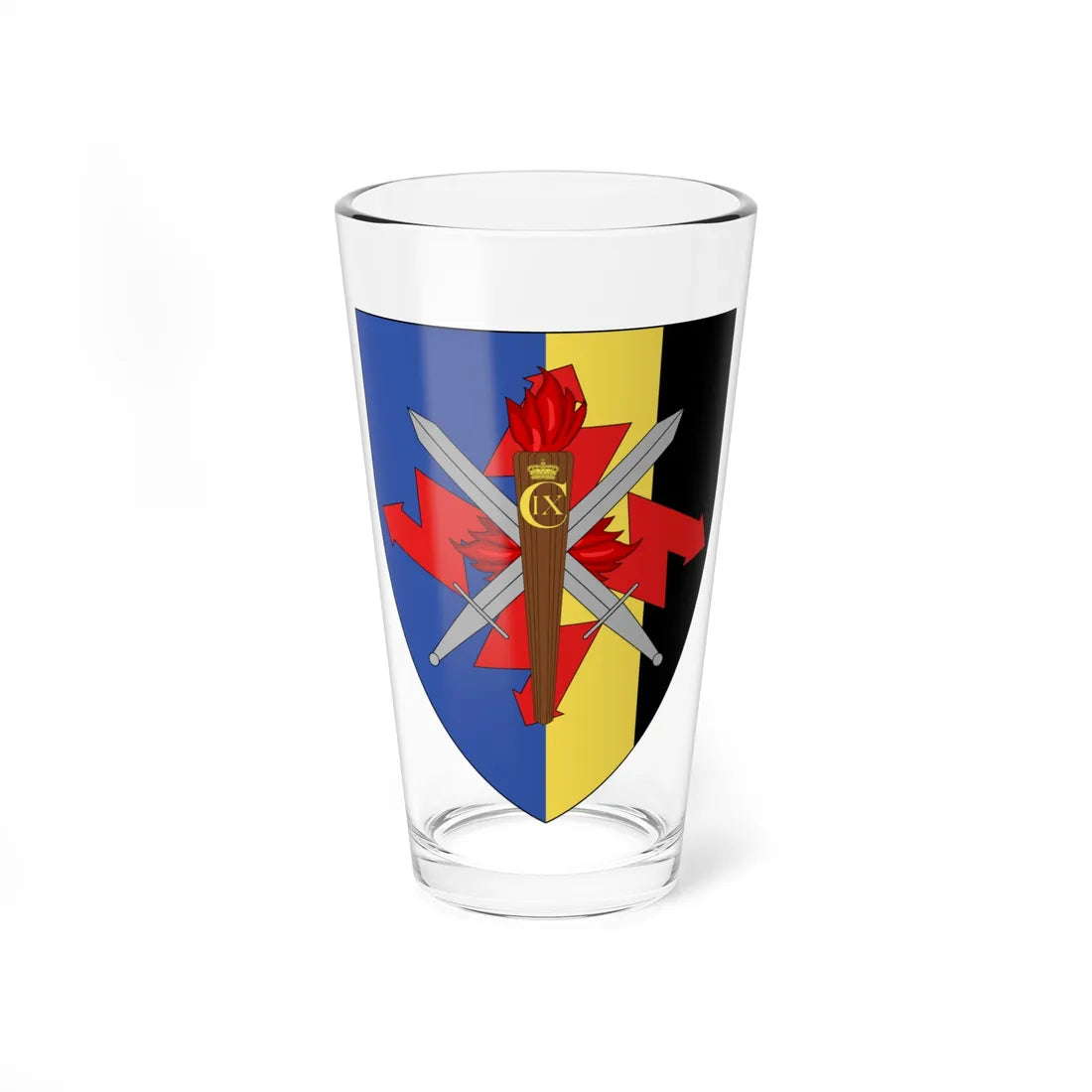 Coat of arms of Telegrafregimentet (Denmark) (Coat of Arms) Pint Glass 16oz 16oz - Go Mug Yourself
