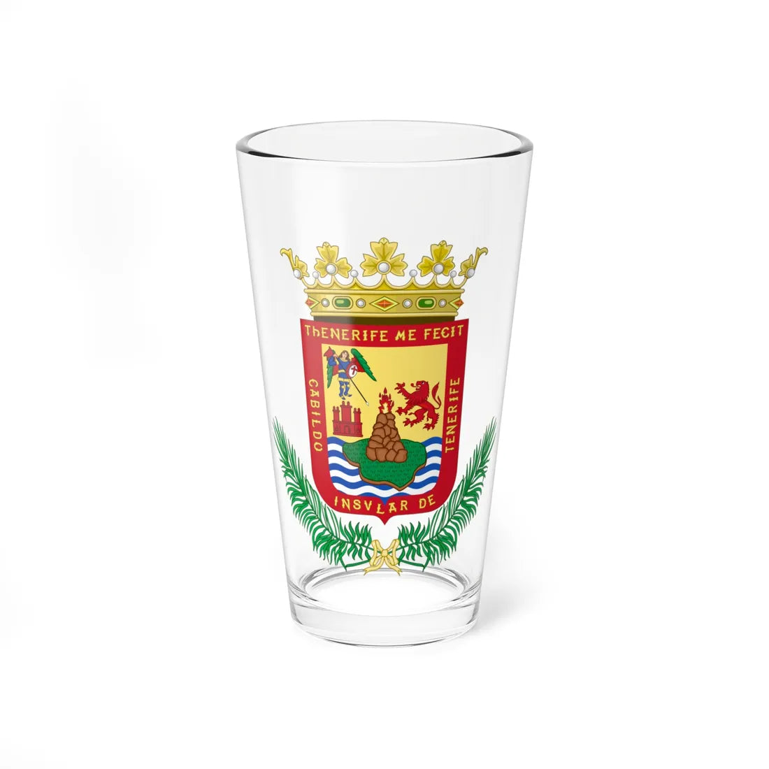Coat of Arms of Tenerife (Spain) (Coat of Arms) Pint Glass 16oz 16oz - Go Mug Yourself