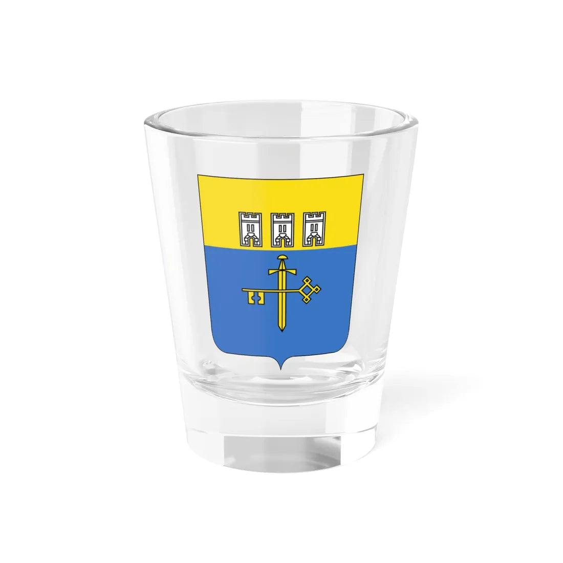 Coat of Arms of Ternopil Oblast 2001-2003 (Ukraine) (Coat of Arms) Shot Glass 1.5oz 1.5oz - Go Mug Yourself