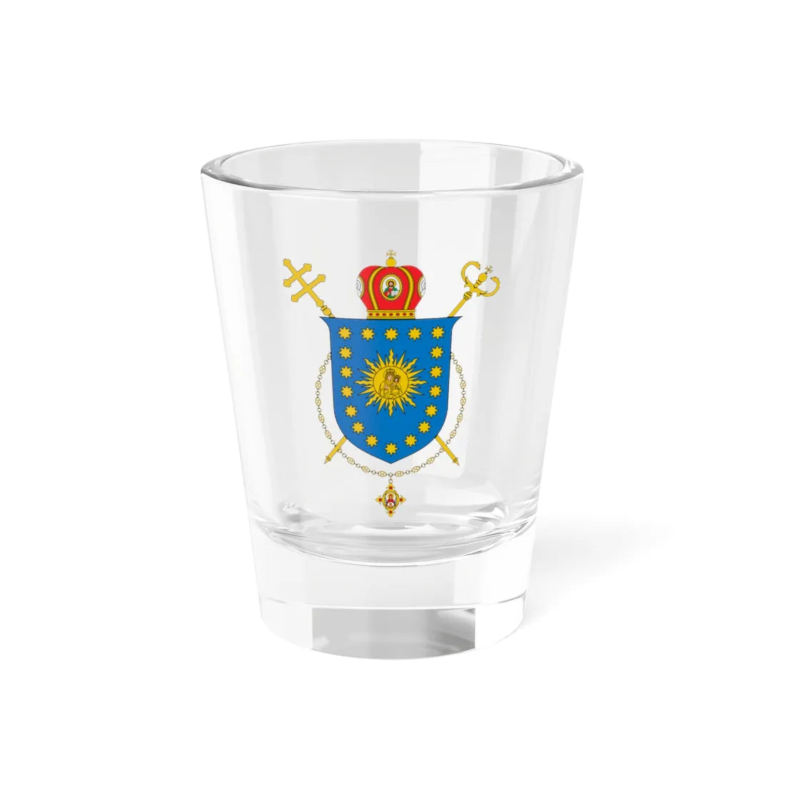 Coat of arms of Ternopil-Zboriv UGCC (Ukraine) (Coat of Arms) Shot Glass 1.5oz 1.5oz - Go Mug Yourself