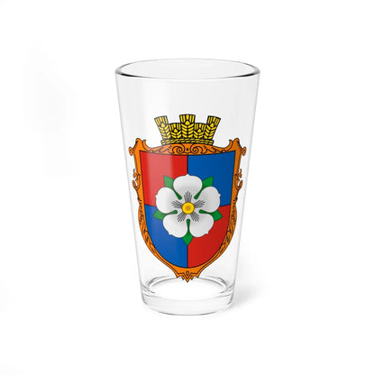 Coat of Arms of Ternopillia (Ukraine) (Coat of Arms) Pint Glass 16oz 16oz - Go Mug Yourself