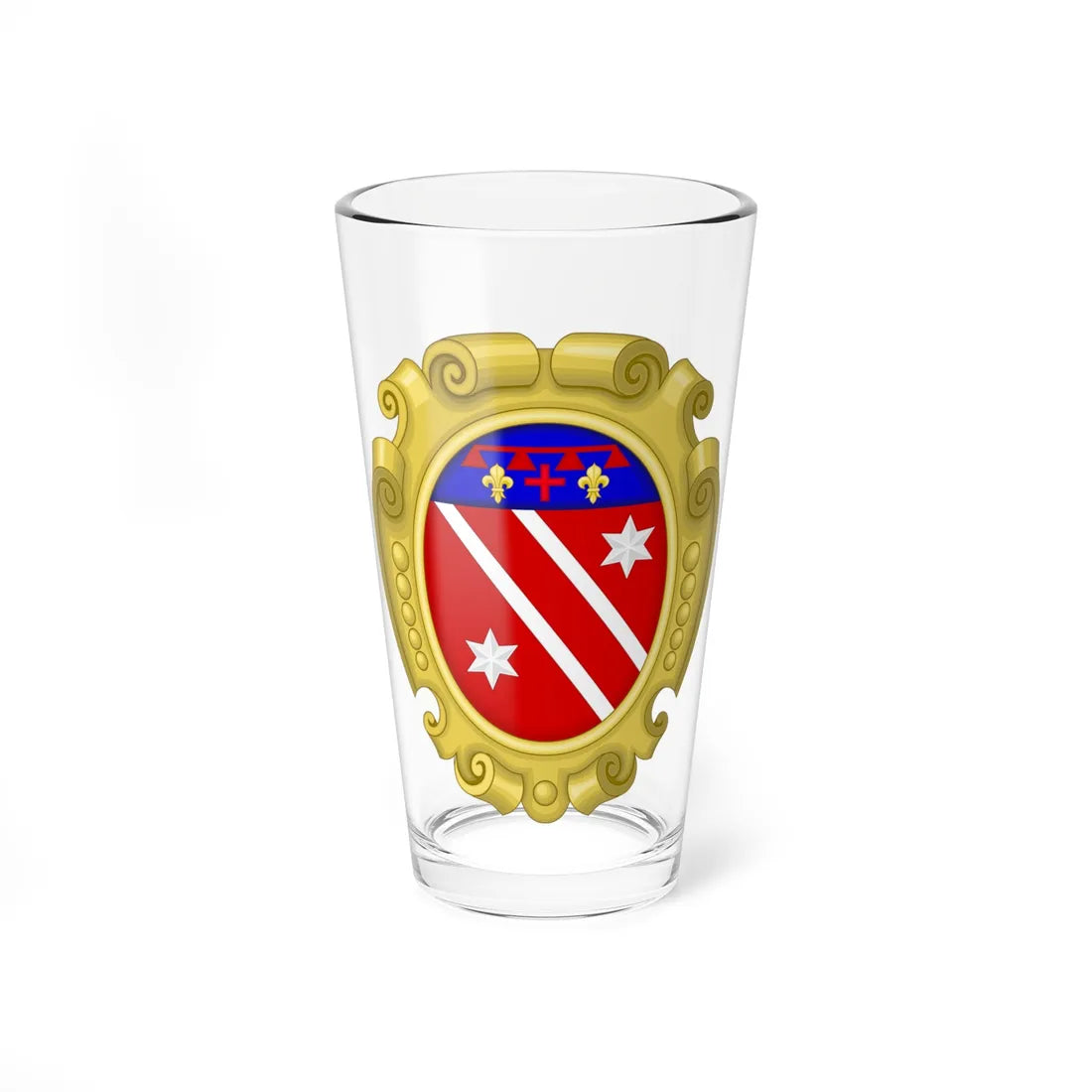 Coat of arms of th Bonaparte family in San Miniato Scala (Italy) (Coat of Arms) Pint Glass 16oz 16oz - Go Mug Yourself