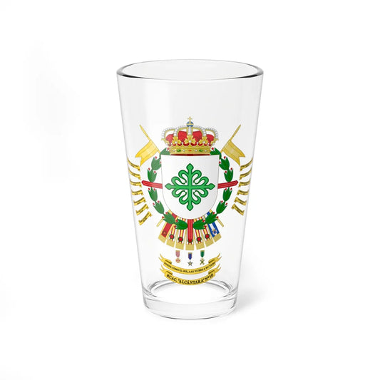 Coat of Arms of the 10th Armored Cavalry Regiment Alcántara (Spain) (Coat of Arms) Pint Glass 16oz 16oz - Go Mug Yourself