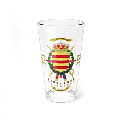 Coat of Arms of the 10th Armored Regiment Córdoba 2015 (Spain) (Coat of Arms) Pint Glass 16oz 16oz - Go Mug Yourself