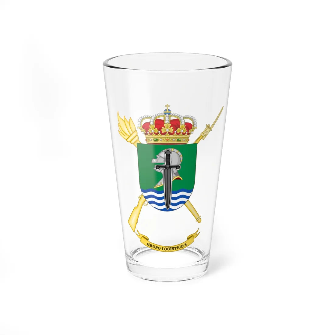 Coat of Arms of the 10th Logistics Group (Spain) (Coat of Arms) Pint Glass 16oz 16oz - Go Mug Yourself