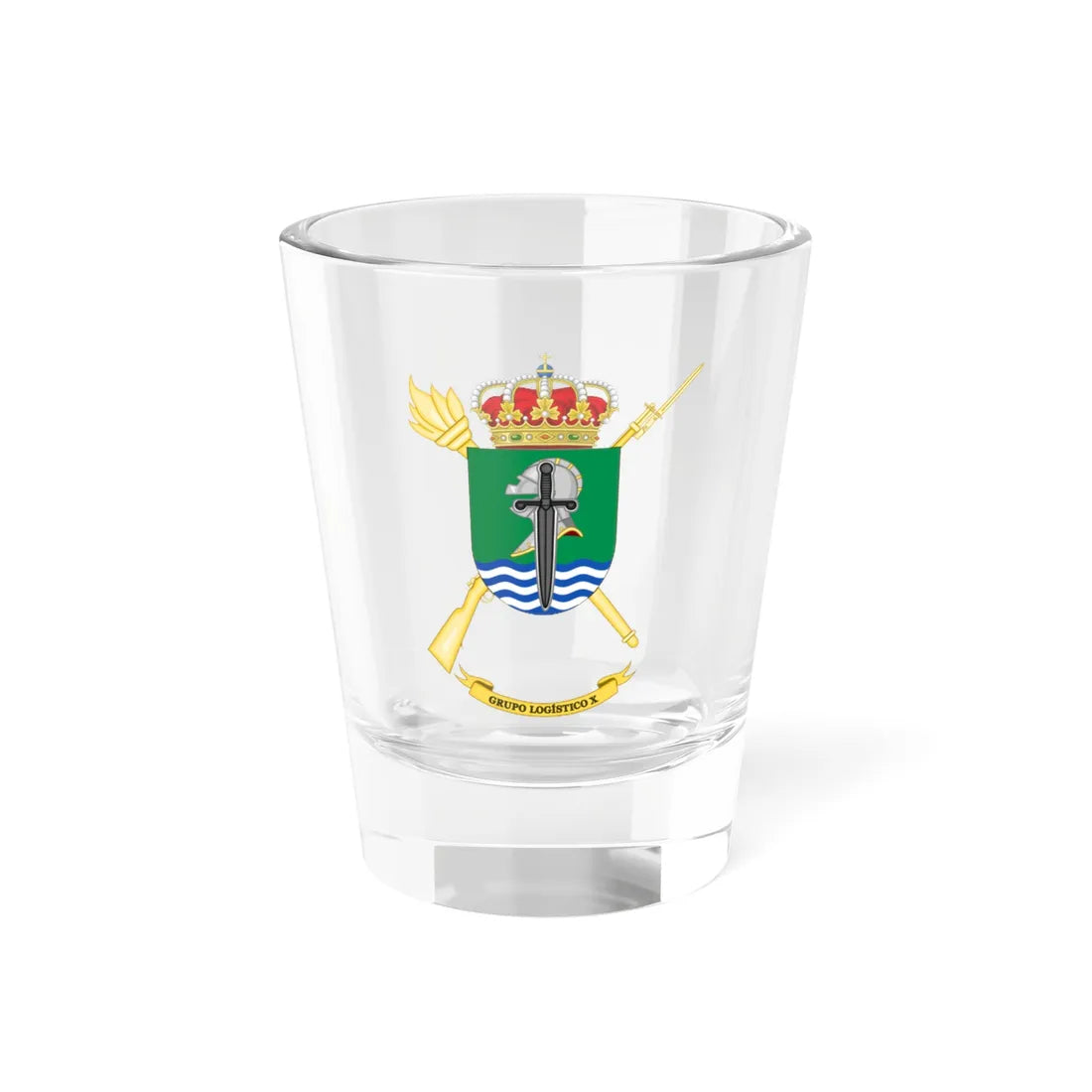Coat of Arms of the 10th Logistics Group (Spain) (Coat of Arms) Shot Glass 1.5oz 1.5oz - Go Mug Yourself
