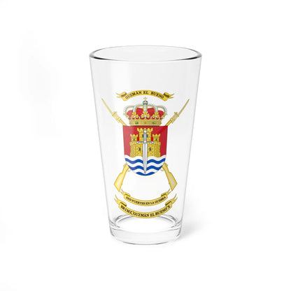Coat of Arms of the 10th Mechanized Infantry Brigade Guzmán el Bueno (Spain) (Coat of Arms) Pint Glass 16oz 16oz - Go Mug Yourself