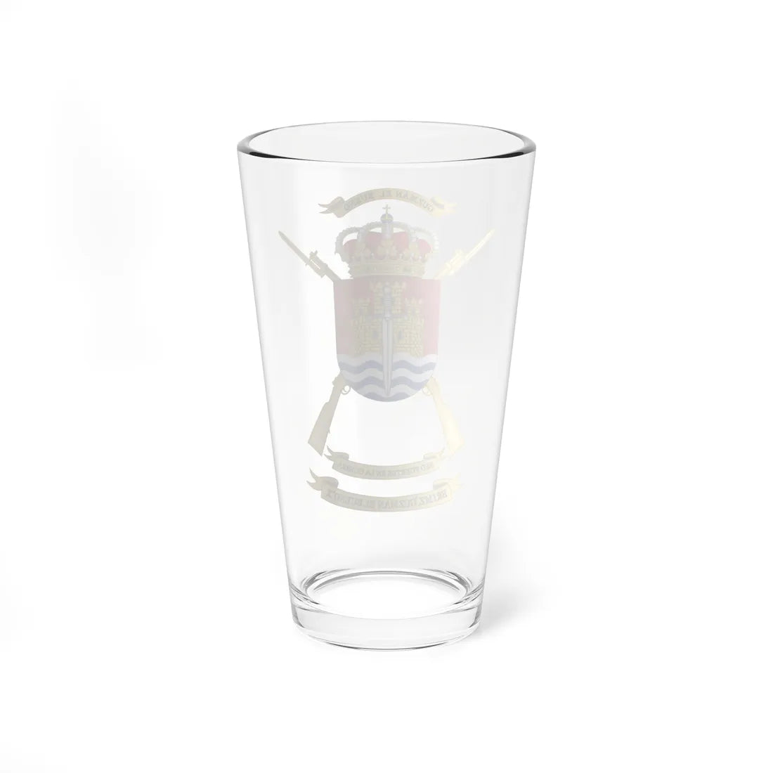 Coat of Arms of the 10th Mechanized Infantry Brigade Guzmán el Bueno (Spain) (Coat of Arms) Pint Glass 16oz - Go Mug Yourself