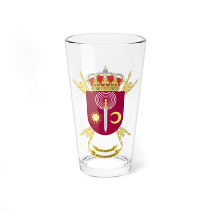 Coat of Arms of the 10th Signals Company (Spain) (Coat of Arms) Pint Glass 16oz 16oz - Go Mug Yourself