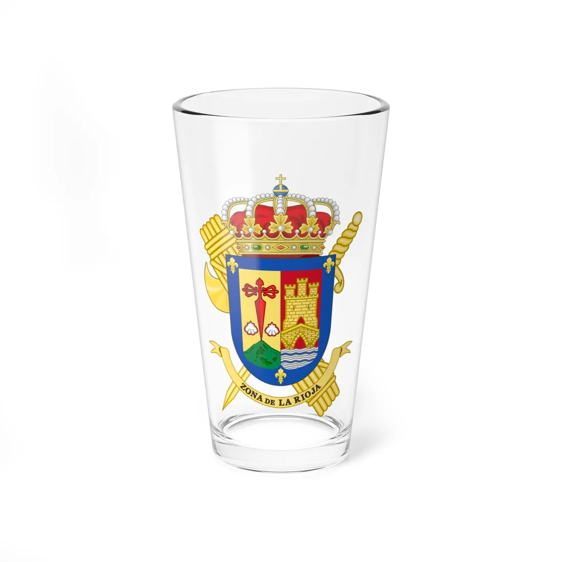 Coat of Arms of the 10th Zone of the Guardia Civil - La Rioja (Spain) (Coat of Arms) Pint Glass 16oz 16oz - Go Mug Yourself