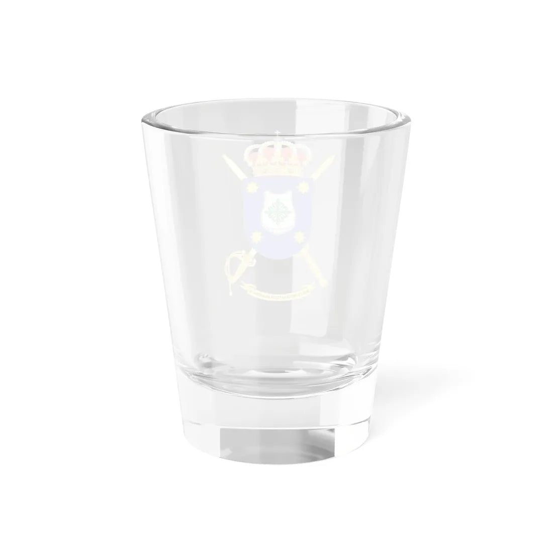 Coat of Arms of the 11th Brigade Extremadura Headquarters Battalion (Spain) (Coat of Arms) Shot Glass 1.5oz - Go Mug Yourself