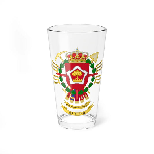Coat of Arms of the 11th Engineer Regiment (Spain) (Coat of Arms) Pint Glass 16oz 16oz - Go Mug Yourself