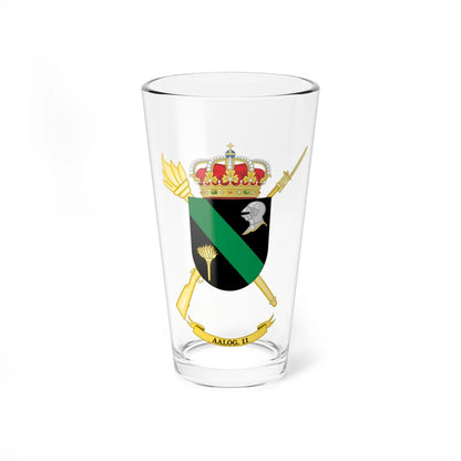 Coat of Arms of the 11th Logistics Support Group (Spain) (Coat of Arms) Pint Glass 16oz 16oz - Go Mug Yourself