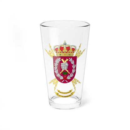 Coat of Arms of the 11th Signals Company (Spain) (Coat of Arms) Pint Glass 16oz 16oz - Go Mug Yourself