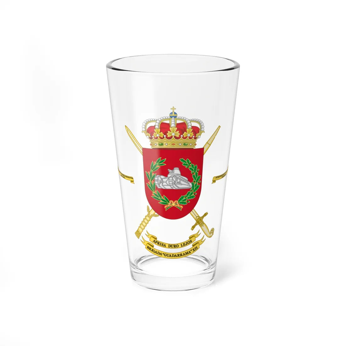 Coat of Arms of the 12th Brigade Guadarrama Polyvalent Brigade (Spain) (Coat of Arms) Pint Glass 16oz 16oz - Go Mug Yourself
