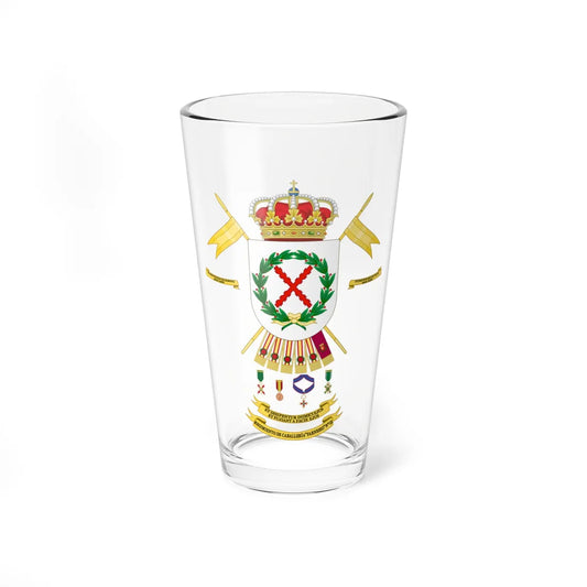 Coat of Arms of the 12th Cavalry Regiment Farnesio (Spain) (Coat of Arms) Pint Glass 16oz 16oz - Go Mug Yourself