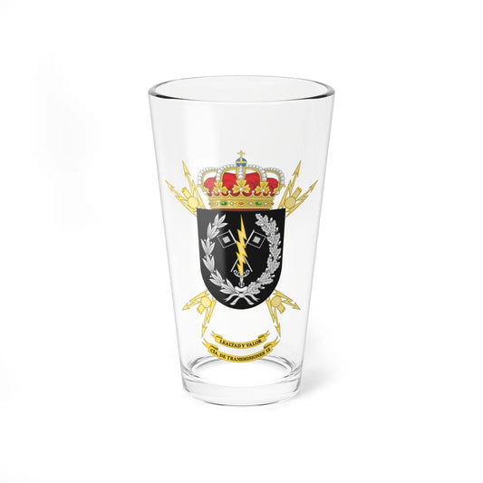 Coat of Arms of the 12th Signals Company (Spain) (Coat of Arms) Pint Glass 16oz 16oz - Go Mug Yourself