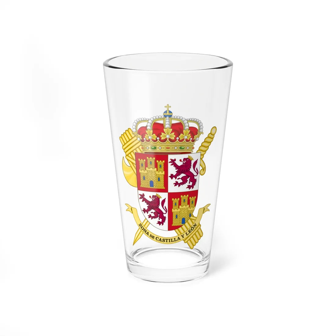 Coat of Arms of the 12th Zone of the Guardia Civil - Castile and Leon (Spain) (Coat of Arms) Pint Glass 16oz 16oz - Go Mug Yourself