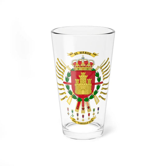 Coat of arms of the 16th Armored Regiment Castilla 2015 (Spain) (Coat of Arms) Pint Glass 16oz 16oz - Go Mug Yourself
