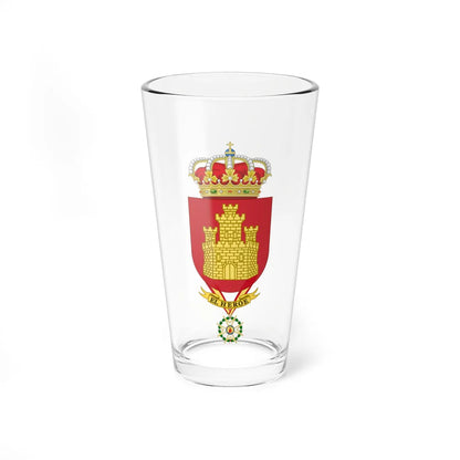 Coat of Arms of the 16th Armored Regiment Castilla Common variant (Spain) (Coat of Arms) Pint Glass 16oz 16oz - Go Mug Yourself