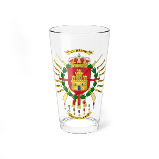 Coat of arms of the 16th Mechanized Infantry Regiment Castilla (Spain) (Coat of Arms) Pint Glass 16oz 16oz - Go Mug Yourself