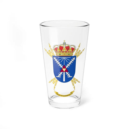 Coat of Arms of the 16th Signals Company (Spain) (Coat of Arms) Pint Glass 16oz 16oz - Go Mug Yourself