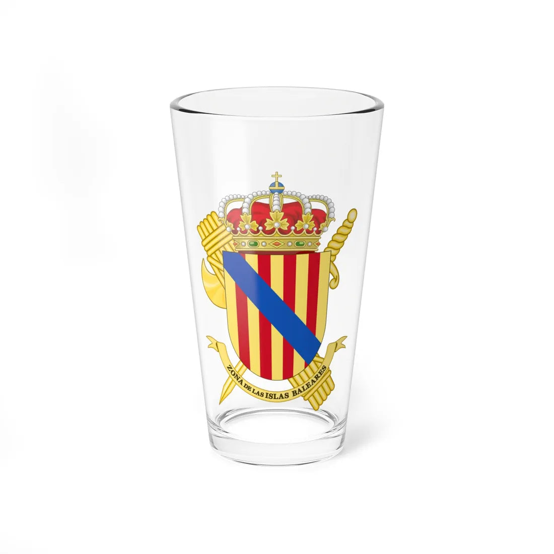Coat of Arms of the 17th Zone of the Guardia Civil - Baleraric Islands (Spain) (Coat of Arms) Pint Glass 16oz 16oz - Go Mug Yourself