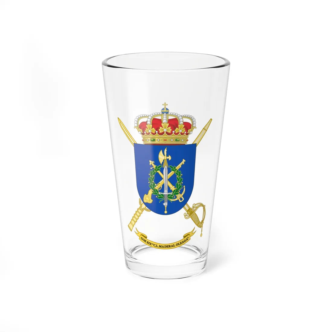 Coat of Arms of the 19th Special Operations Group Maderal Oleaga (Spain) (Coat of Arms) Pint Glass 16oz 16oz - Go Mug Yourself