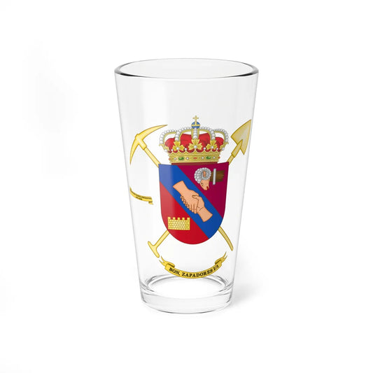 Coat of Arms of the 1st-1 Combat Engineer Battalion (Spain) (Coat of Arms) Pint Glass 16oz 16oz - Go Mug Yourself