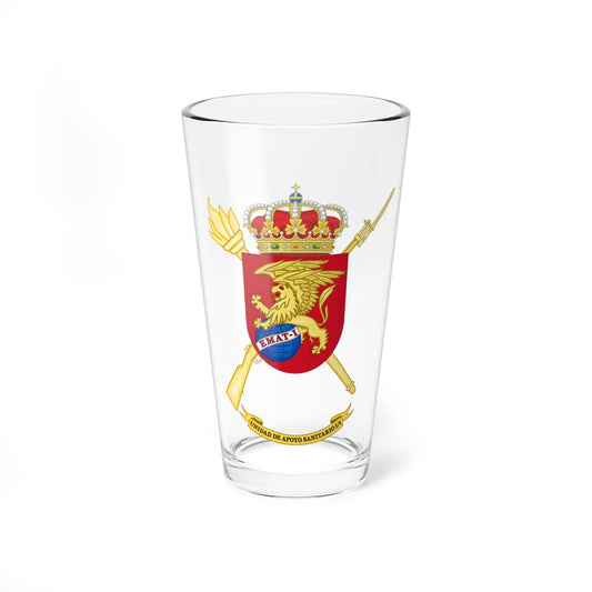 Coat of Arms of the 1st-1 Spanish Army Health Support Unit (Spain) (Coat of Arms) Pint Glass 16oz 16oz - Go Mug Yourself