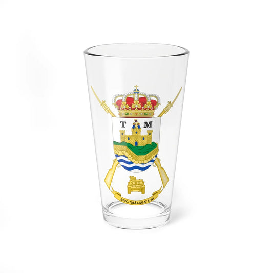 Coat of Arms of the 1st-10 Tank Infantry Battalion Málaga (Spain) (Coat of Arms) Pint Glass 16oz 16oz - Go Mug Yourself