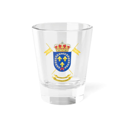 Coat of Arms of the 1st-11 Light Armored Cavalry Group Bourbon Lancers (Spain) (Coat of Arms) Shot Glass 1.5oz 1.5oz - Go Mug Yourself