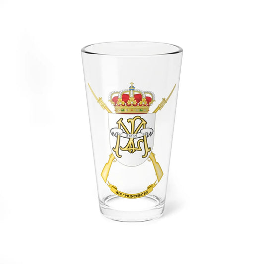 Coat of Arms of the 1st-2 Protected Infantry Battalion Princesa (Spain) (Coat of Arms) Pint Glass 16oz 16oz - Go Mug Yourself