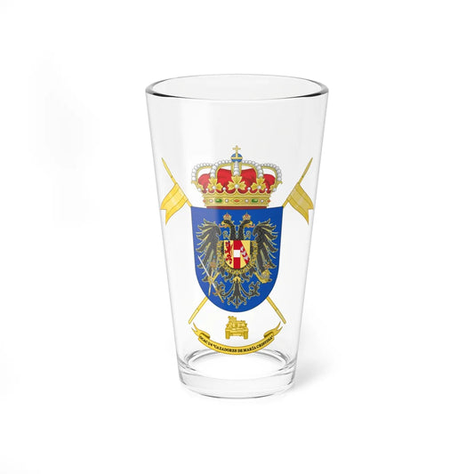 Coat of Arms of the 1st-4 Armored Cavalry Group Cazadores de María Cristina (Spain) (Coat of Arms) Pint Glass 16oz 16oz - Go Mug Yourself