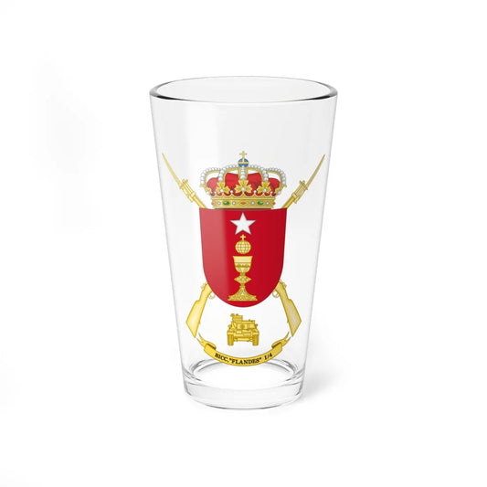 Coat of Arms of the 1st-4 Tank Infantry Battalion Flandes (Spain) (Coat of Arms) Pint Glass 16oz 16oz - Go Mug Yourself