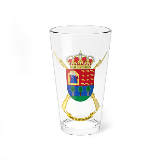 Coat of Arms of the 1st-45 Motorized Infantry Battalion Guipúzcoa (Spain) (Coat of Arms) Pint Glass 16oz 16oz - Go Mug Yourself