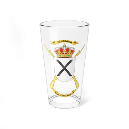 Coat of Arms of the 1st-6 Mechanized Infantry Battalion Cantabria (Spain) (Coat of Arms) Pint Glass 16oz 16oz - Go Mug Yourself