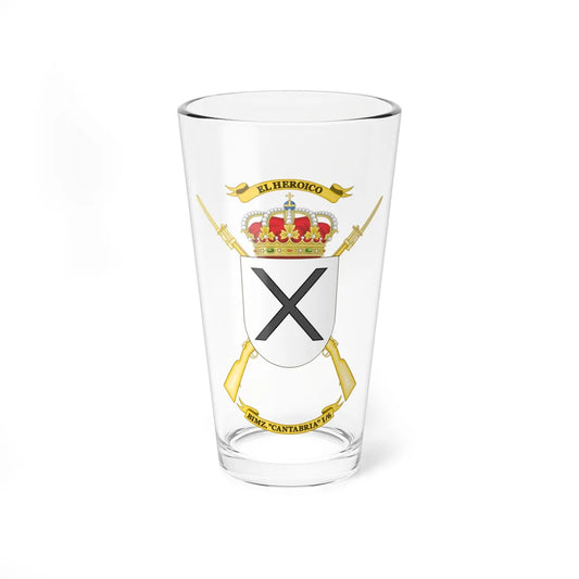 Coat of Arms of the 1st-6 Mechanized Infantry Battalion Cantabria (Spain) (Coat of Arms) Pint Glass 16oz 16oz - Go Mug Yourself