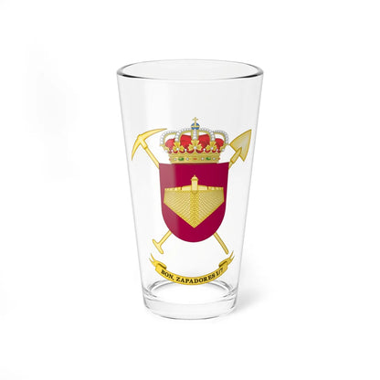 Coat of Arms of the 1st-7 Combat Engineer Battalion (Spain) (Coat of Arms) Pint Glass 16oz 16oz - Go Mug Yourself