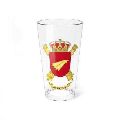 Coat of Arms of the 1st-74 Air Defence Artillery Group (Spain) (Coat of Arms) Pint Glass 16oz 16oz - Go Mug Yourself