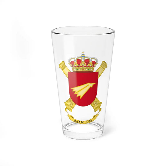 Coat of Arms of the 1st-74 Air Defence Artillery Group (Spain) (Coat of Arms) Pint Glass 16oz 16oz - Go Mug Yourself