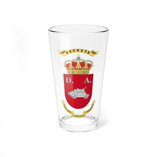 Coat of Arms of the 1st Armoured Division Brunete (Spain) (Coat of Arms) Pint Glass 16oz 16oz - Go Mug Yourself