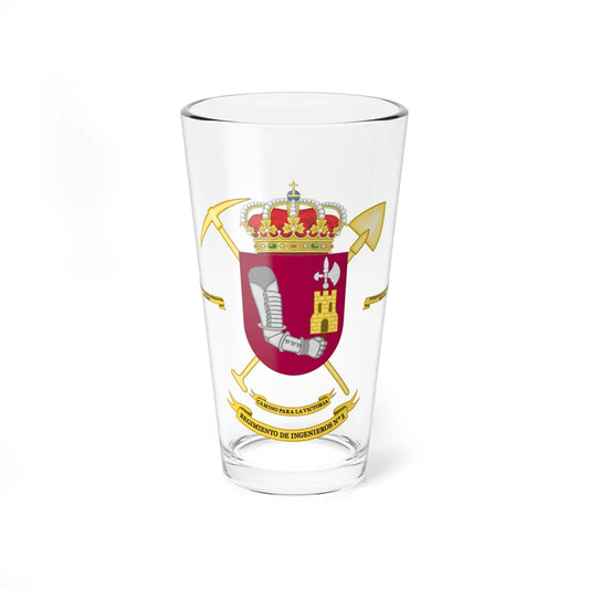 Coat of Arms of the 1st Engineer Regiment (Spain) (Coat of Arms) Pint Glass 16oz 16oz - Go Mug Yourself