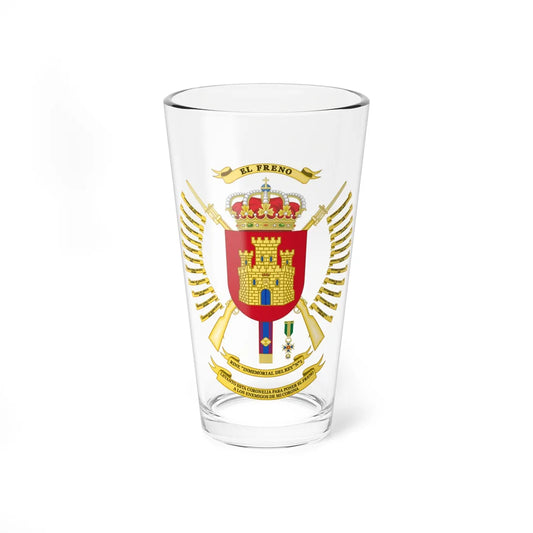Coat of Arms of the 1st Kings Immemorial Infantry Regiment of AHQ (Spain) (Coat of Arms) Pint Glass 16oz 16oz - Go Mug Yourself