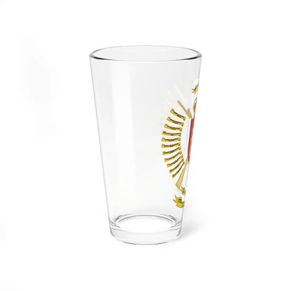 Coat of Arms of the 1st Kings Immemorial Infantry Regiment of AHQ (Spain) (Coat of Arms) Pint Glass 16oz - Go Mug Yourself