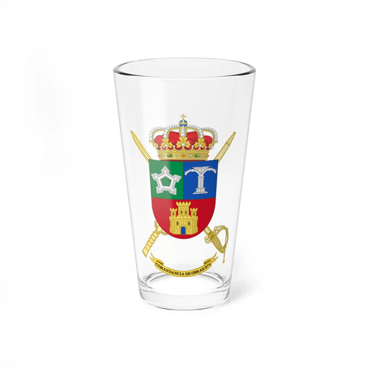 Coat of Arms of the 1st Spanish Army Construction Command (Spain) (Coat of Arms) Pint Glass 16oz 16oz - Go Mug Yourself