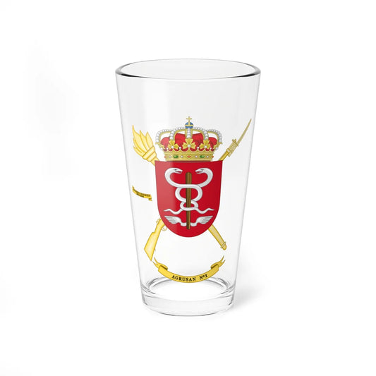 Coat of Arms of the 1st Spanish Army Health Services Group (Spain) (Coat of Arms) Pint Glass 16oz 16oz - Go Mug Yourself